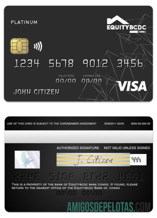 Cartão Congo EquityBCDC Bank Visa Débito Platinum exemplo real